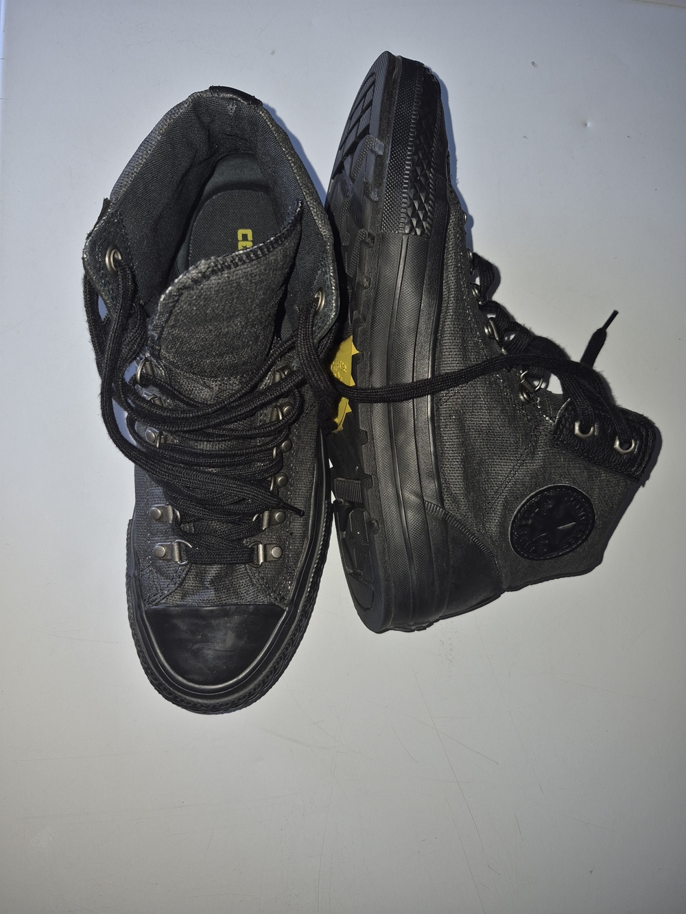 Converse-Inspired Men's Black High-Top Canvas Sneakers